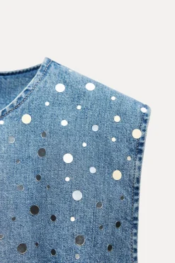 New VESTIDO DENIM TRF ESPEJOS Mujer Vestidos