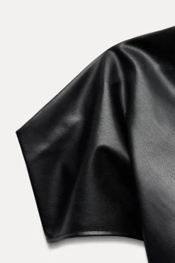 Fashion VESTIDO DRAPEADO EFECTO PIEL ZW COLLECTION Mujer Vestidos