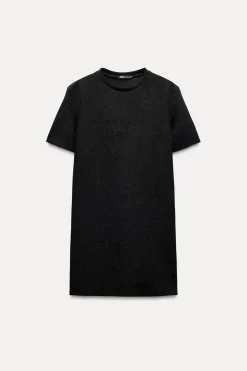 Outlet VESTIDO EFECTO ANTE BRILLOS Mujer Vestidos