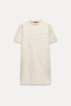 Sale VESTIDO EFECTO ANTE PERLAS Mujer Vestidos