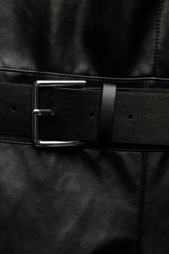 Discount VESTIDO EFECTO PIEL CINTURÓN ZW COLLECTION Mujer Vestidos