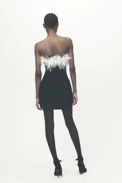 Discount VESTIDO ELÁSTICO PLUMAS Mujer Vestidos