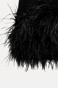 Fashion VESTIDO ELÁSTICO PLUMAS Mujer Vestidos