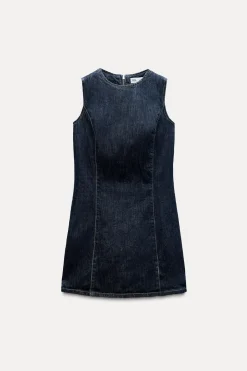 New VESTIDO ENTALLADO DENIM TRF Mujer Vestidos
