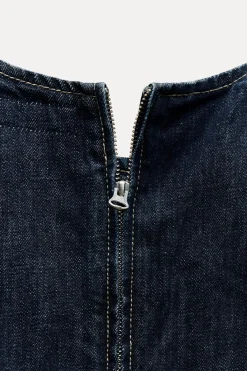 New VESTIDO ENTALLADO DENIM TRF Mujer Vestidos