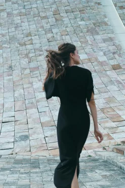 Online VESTIDO ENTALLADO DRAPEADO Mujer Vestidos