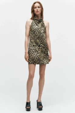 Sale VESTIDO ESTAMPADO ANIMAL LINO 100% ZW COLLECTION Mujer Vestidos