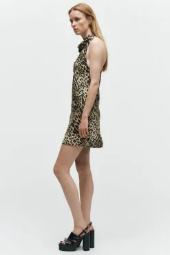 Sale VESTIDO ESTAMPADO ANIMAL LINO 100% ZW COLLECTION Mujer Vestidos