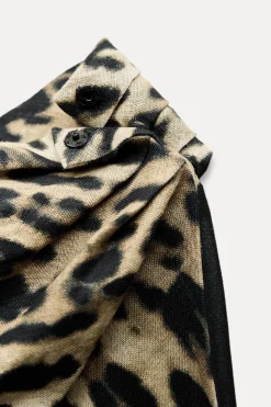 Sale VESTIDO ESTAMPADO ANIMAL LINO 100% ZW COLLECTION Mujer Vestidos