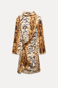 Best VESTIDO ESTAMPADO ANIMAL ZW COLLECTION Mujer Vestidos