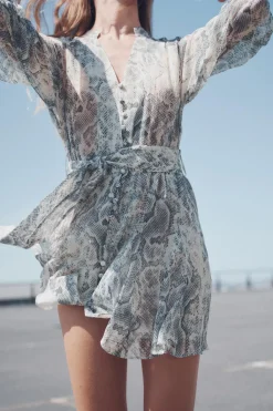 New VESTIDO ESTAMPADO ANIMAL HILO METALIZADO Mujer Vestidos