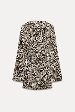 Hot VESTIDO ESTAMPADO ANIMAL VOLANTES Mujer Vestidos