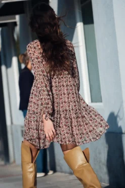 Online VESTIDO ESTAMPADO NIDO DE ABEJA Mujer Vestidos