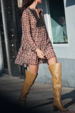 Online VESTIDO ESTAMPADO NIDO DE ABEJA Mujer Vestidos