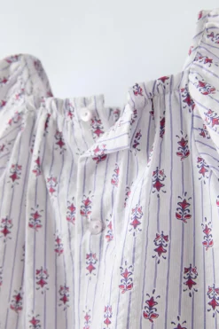 Niños ZARA 6 - 18 Meses·Vestidos / Monos|6 - 18 Meses·Braguitas / Bermudas<VESTIDO ESTAMPADO RAYAS Y FLORES