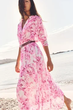 Clearance VESTIDO ESTAMPADO VOLANTES CINTURÓN Mujer Vestidos