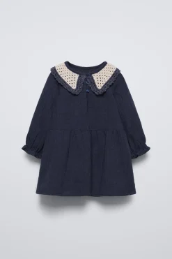 Niños ZARA 1½ - 6 Años·Vestidos / Petos|6 - 18 Meses·Vestidos / Monos<VESTIDO ESTRUCTURA CUELLO CROCHET