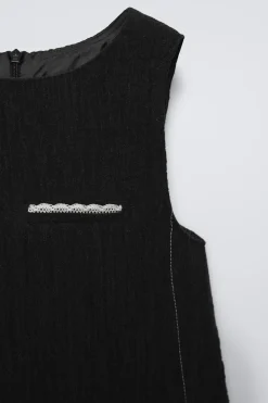 Niños ZARA 6 - 14 Años·Vestidos / Monos<VESTIDO ESTRUCTURA PESPUNTES