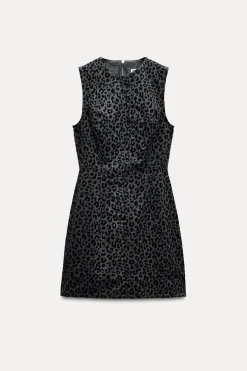 Sale VESTIDO FLOCADO ESTAMPADO ANIMAL Mujer Vestidos