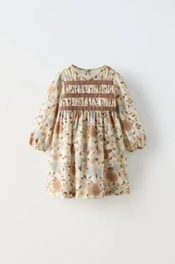 Niños ZARA 1½ - 6 Años·Vestidos / Petos|6 - 18 Meses·Vestidos / Monos<VESTIDO FLORES ENTREDOS