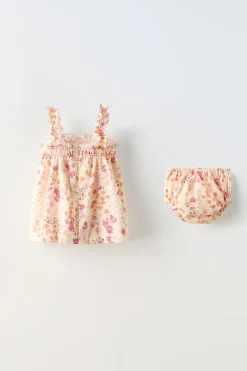 Niños ZARA 6 - 18 Meses·Vestidos / Monos|6 - 18 Meses·Braguitas / Bermudas<VESTIDO FLORES GOMAS