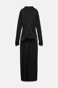 Hot VESTIDO FRUNCE CINTURON Mujer Vestidos