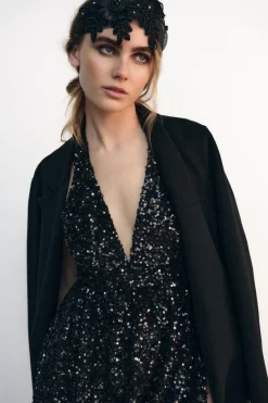 New VESTIDO GLOBO LENTEJUELAS Mujer Vestidos