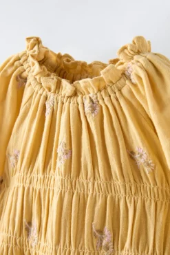Niños ZARA 1½ - 6 Años·Vestidos / Petos|6 - 18 Meses·Vestidos / Monos<VESTIDO GOMAS BORDADO FLORES