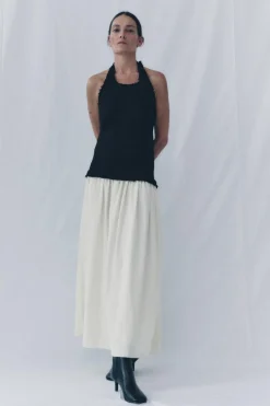 Clearance VESTIDO HALTER COMBINADO ZW COLLECTION Mujer Vestidos