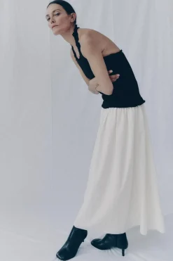 Clearance VESTIDO HALTER COMBINADO ZW COLLECTION Mujer Vestidos