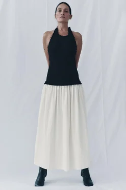 Clearance VESTIDO HALTER COMBINADO ZW COLLECTION Mujer Vestidos