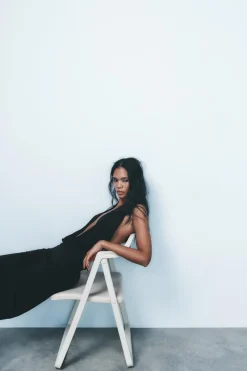 Outlet VESTIDO HALTER DRAPEADO Mujer Vestidos