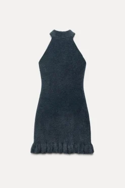 Clearance VESTIDO HALTER EFECTO PELO ABALORIOS Mujer Vestidos