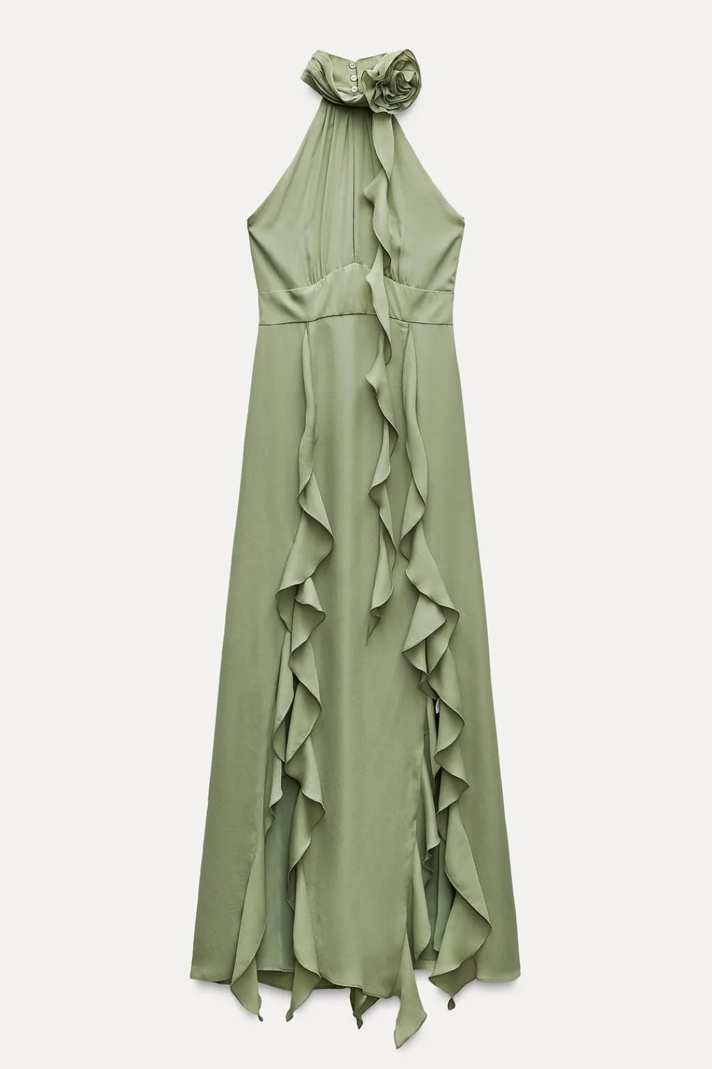 Outlet VESTIDO HALTER FLOR VOLANTES Mujer Vestidos