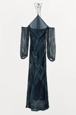 Online VESTIDO HALTER HILO METALIZADO ABALORIOS Mujer Vestidos