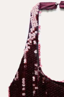 Discount VESTIDO HALTER LENTEJUELAS Mujer Vestidos