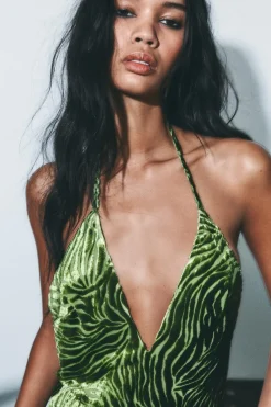 Outlet VESTIDO HALTER TERCIOPELO Mujer Vestidos