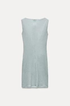 Outlet VESTIDO HILO METALIZADO FLORES RELIEVE Mujer Vestidos