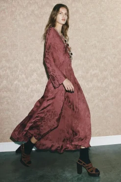 Hot VESTIDO JACQUARD BORDADO ZW COLLECTION Mujer Vestidos