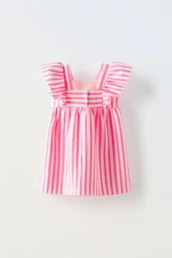 Niños ZARA 1½ - 6 Años·Vestidos / Petos|6 - 18 Meses·Vestidos / Monos<VESTIDO JACQUARD RAYAS