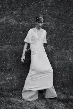 Outlet VESTIDO LARGO BORDADOS Mujer Vestidos|Lenceria