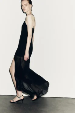 Online VESTIDO LARGO COMBINADO ZW COLLECTION Mujer Vestidos