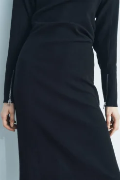 Fashion VESTIDO LARGO CREMALLERAS ZW COLLECTION Mujer Vestidos