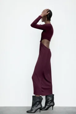 Clearance VESTIDO LARGO CUT OUT NUDO Mujer Vestidos