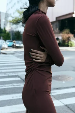 Best VESTIDO LARGO DRAPEADO Mujer Vestidos