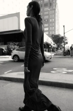 Best VESTIDO LARGO DRAPEADO Mujer Vestidos