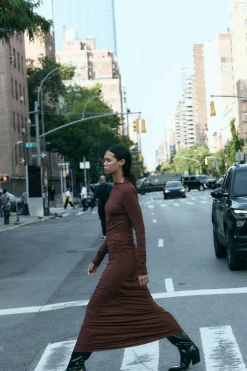 Best VESTIDO LARGO DRAPEADO Mujer Vestidos