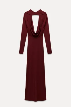 Fashion VESTIDO LARGO DRAPEADO Mujer Vestidos