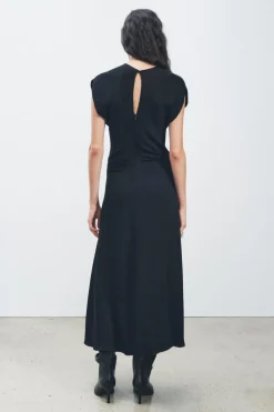 New VESTIDO LARGO DRAPEADO ZW COLLECTION Mujer Vestidos