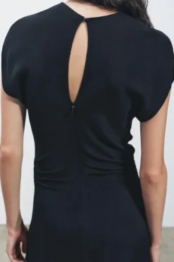 New VESTIDO LARGO DRAPEADO ZW COLLECTION Mujer Vestidos